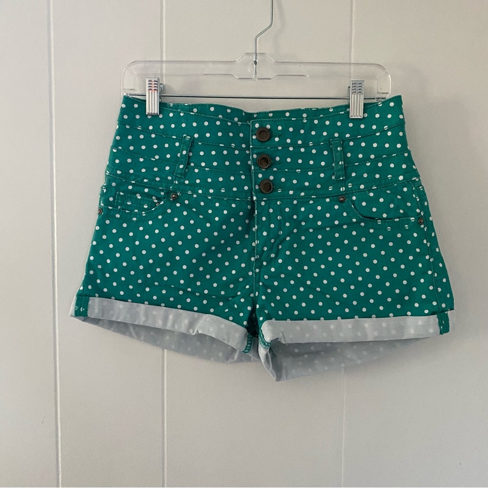 Delia’s Polka Dot High Waisted Shorts - Teal
Size - 11